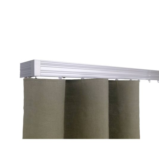 Helsinki M52 40 x 18 mm Aluminum Pole Set Single Bracket for 6 cm Wave Curtains Natural