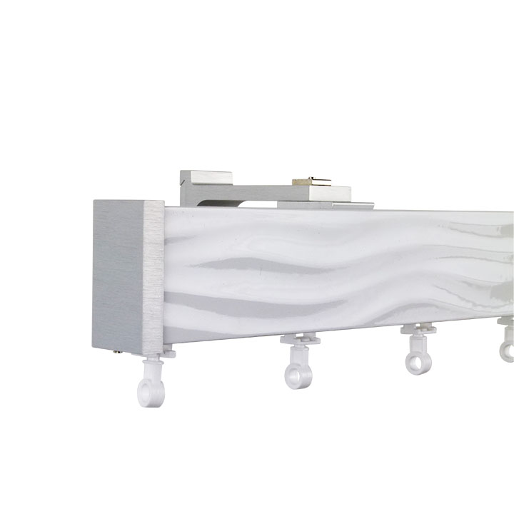 Lund M72 50 x 25 mm Aluminum MDF Facial Pole Set Ceiling Bracket for 6 cm Wave Curtains Gloss White 1 Lund M72 50 x 25 mm Aluminum MDF Facial Pole Set Ceiling Bracket for 6 cm Wave Curtains Gloss White