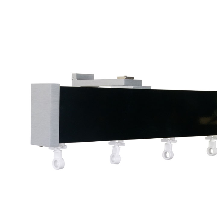 Lund M73 50 x 25 mm Aluminum MDF Facial Pole Set Double Bracket for 6 cm Wave Curtains Gloss Black 1 Lund M73 50 x 25 mm Aluminum MDF Facial Pole Set Double Bracket for 6 cm Wave Curtains Gloss Black