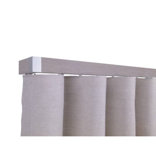 Lund M51 40 x 25 mm Aluminum Wood Facial Pole Set Single Backet for 6 cm Wave Curtains Textured Scholar