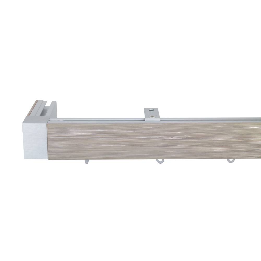 Lund M51 40 x 25 mmAluminum Wood Facial Pole Set Ceiling Bracket for 6 cm Wave Curtains Textured Scholar