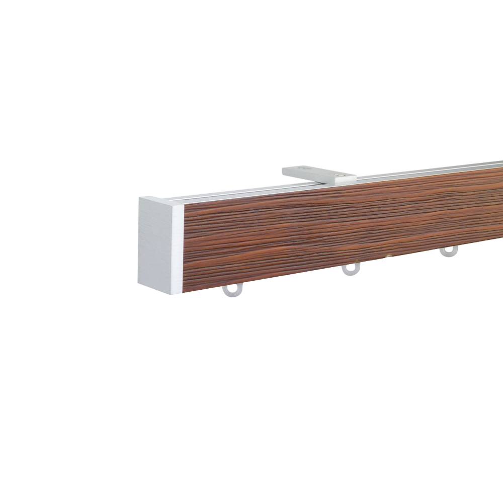 Lund M51 40 x 25 mm Aluminum Wood Facial Pole Set Ceiling Bracket for 6 cm Wave Curtains Textured Dark Oak 1 Lund M51 40 x 25 mm Aluminum Wood Facial Pole Set Ceiling Bracket for 6 cm Wave Curtains Textured Dark Oak