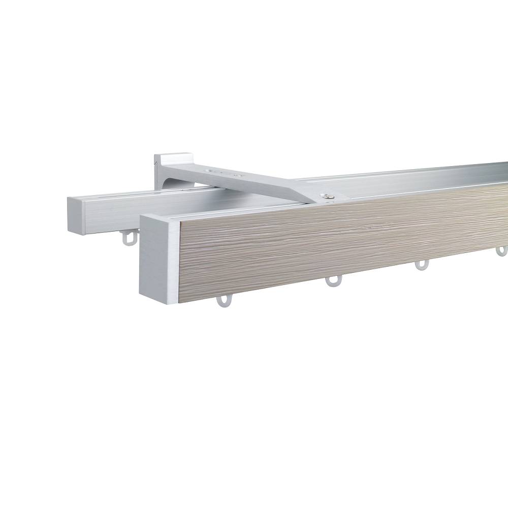 Lund M51 40 x 25 mm Aluminum Wood Facial Pole Set Double Bracket for 6 cm Wave Curtains Textured Scholar 1 Lund M51 40 x 25 mm Aluminum Wood Facial Pole Set Double Bracket for 6 cm Wave Curtains Textured Scholar