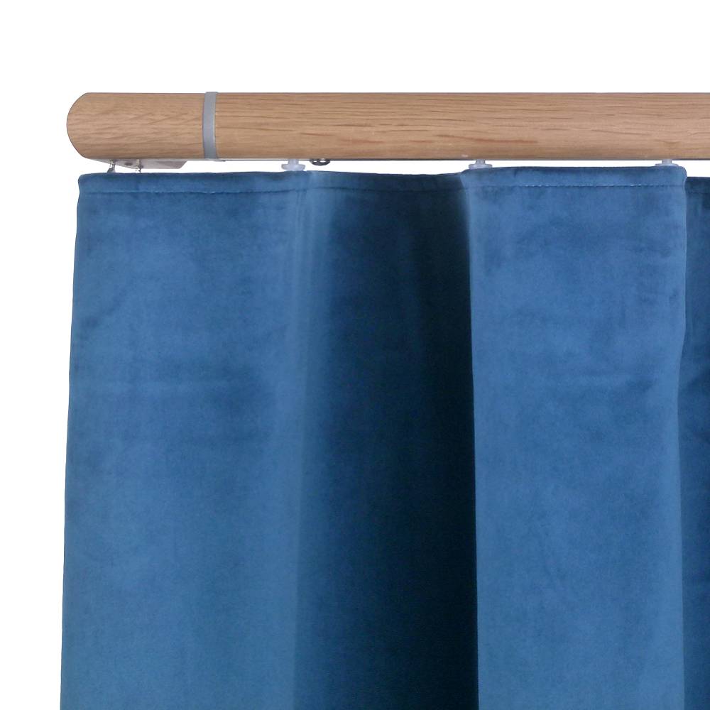 Lund M52 35 mm Aluminum Oak Facial Pole Set Single Bracket for 6 cm Wave Curtains Natural