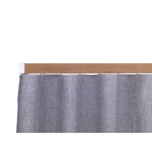 Lund M52 40 x 25 mm Aluminum Oak Facial Pole Set Single Bracket for 6 cm Wave Curtains Natural