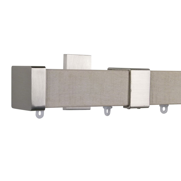 Provence M52 35 x 35 mm Wood Pole Set  Single Bracket for 6 cm Wave Curtains Sawn Ivory 1 Provence M52 35 x 35 mm Wood Pole Set  Single Bracket for 6 cm Wave Curtains Sawn Ivory