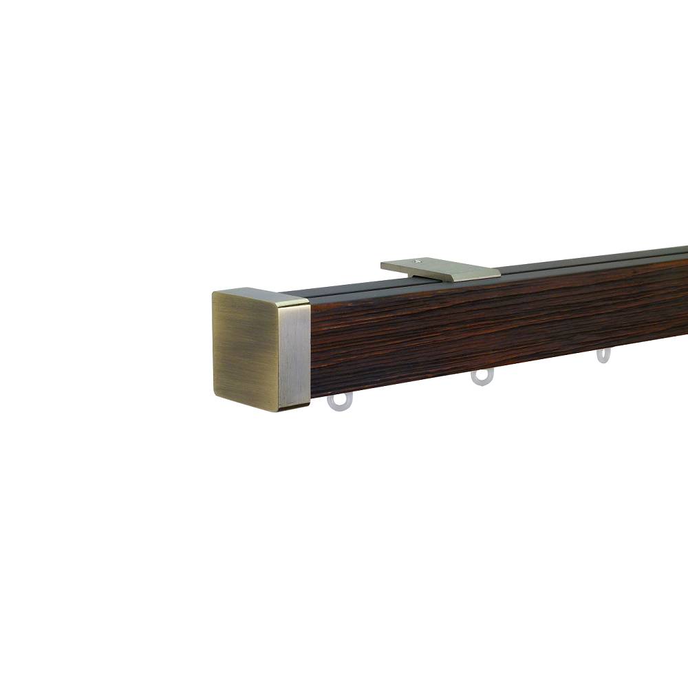 Provence M51 35 x 35 mm Wood Pole Set Ceiling Bracket for 6 cm Wave Curtains Textured Black Patina 1 Provence M51 35 x 35 mm Wood Pole Set Ceiling Bracket for 6 cm Wave Curtains Textured Black Patina