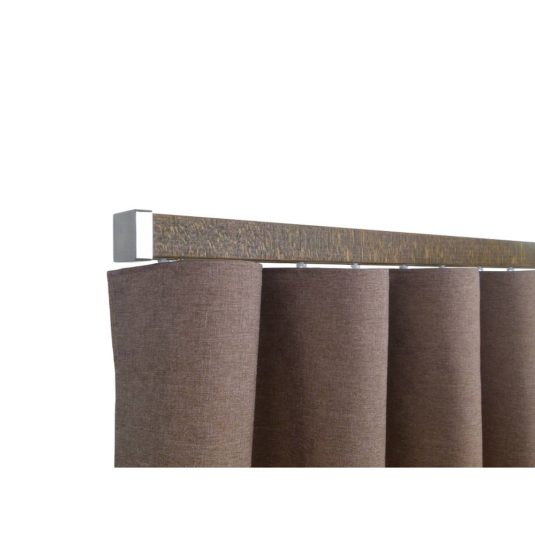 Provence M52 35 x 35 mm Wood Pole Set Single Bracket for 6 cm Wave Curtains Sawn Dark Oak