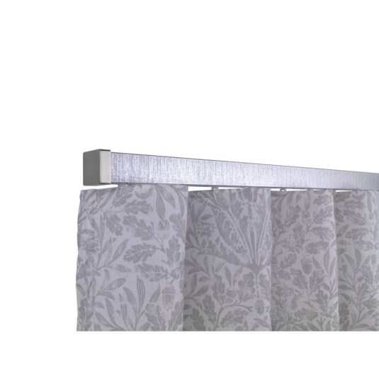 Provence M52 35 x 35 mm Wood Pole Set  Single Bracket for 6 cm Wave Curtains Sawn Silver