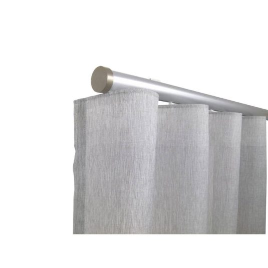 Provence M71 35  mm Wood Pole Set for 8 cm Wave Curtains Silver