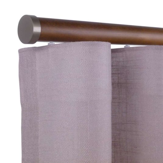 Provence M71 35  mm Wood Pole Set for 8 cm Wave Curtains Dark Oak
