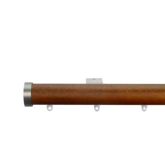 Provence M71 35 mm  Wood Pole Set for 8 cm Wave Curtains Dark Oak