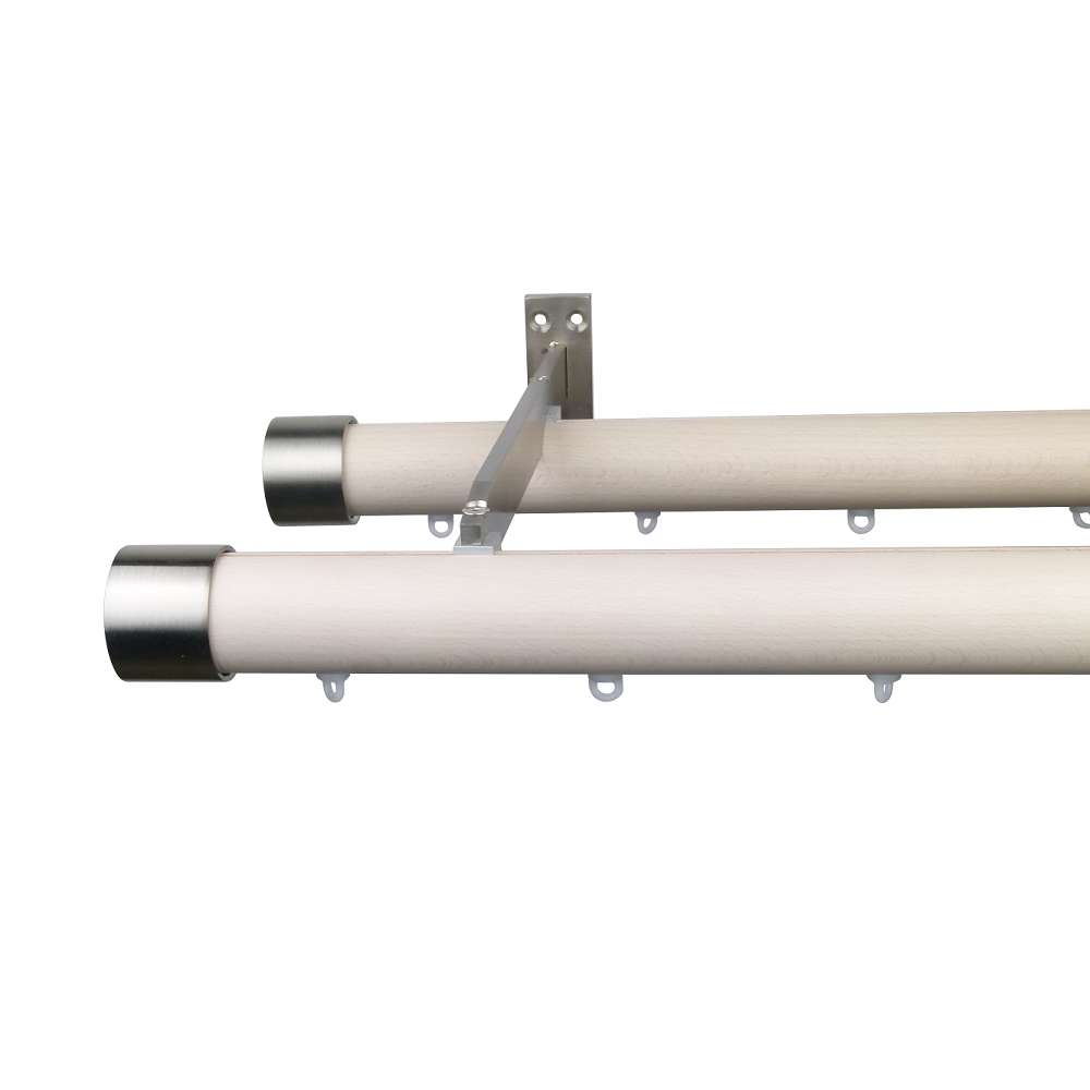 Reims M81 35 mm End Cap Beech Wood Pole Set Double Bracket for 8 cm Wave Curtains Ivory 1 Reims M81 35 mm End Cap Beech Wood Pole Set Double Bracket for 8 cm Wave Curtains Ivory