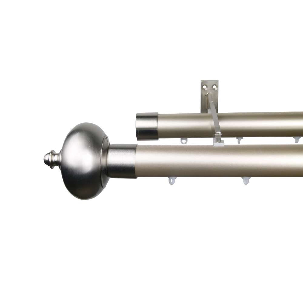 Reims M81 35 mm Finial Classic Beech Wood Pole Set Double Bracket for 8 cm Wave Curtains Champagne 1 Reims M81 35 mm Finial Classic Beech Wood Pole Set Double Bracket for 8 cm Wave Curtains Champagne