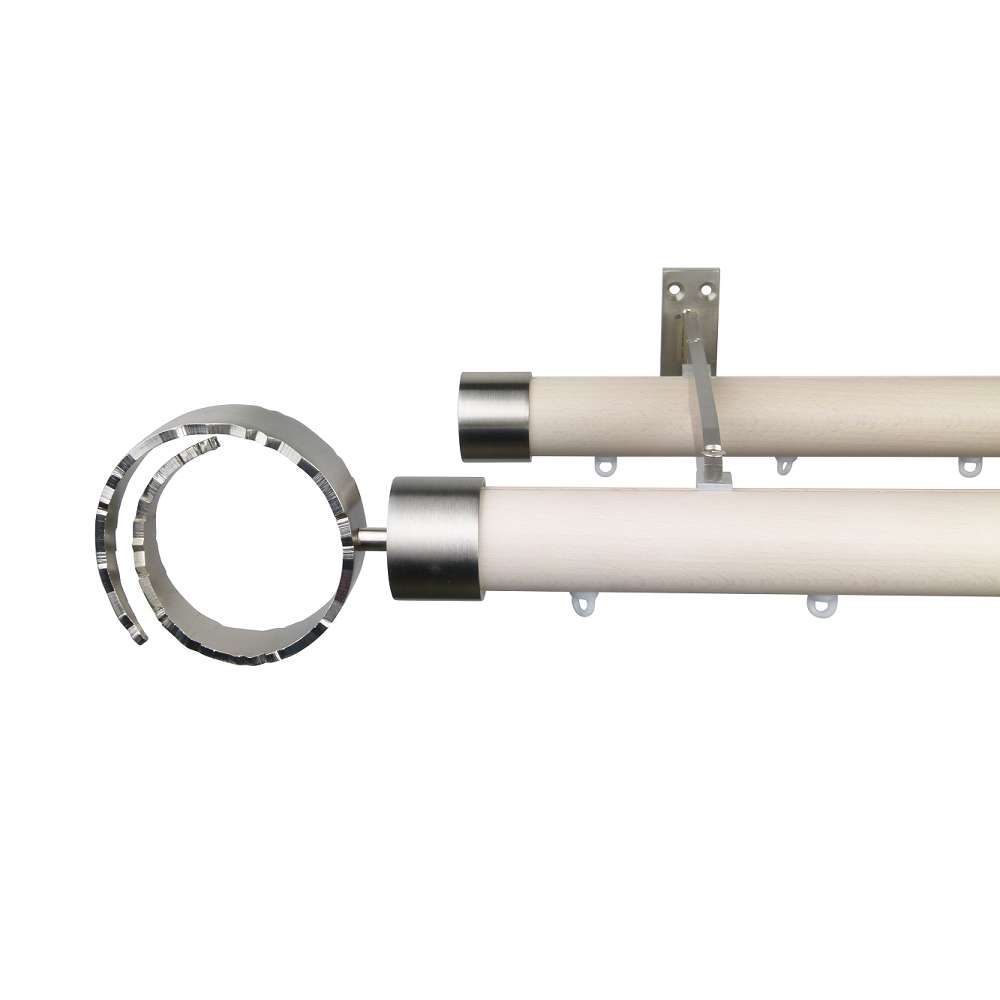 Reims M81 35 mm Finial Scroll Beech Wood Pole Set Double Bracket for 8 cm Wave Curtains Ivory 1 Reims M81 35 mm Finial Scroll Beech Wood Pole Set Double Bracket for 8 cm Wave Curtains Ivory