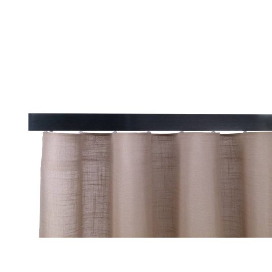 Helsinki M51 40 x 18 mm Aluminum Pole Set Single Bracket for 6 mm Wave Curtains Black