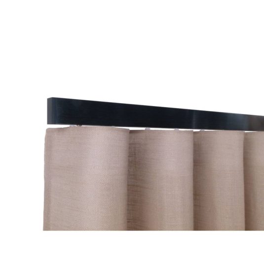 Helsinki M51 40 x 18 mm Aluminum Pole Set Single Bracket for 6 mm Wave Curtains Black