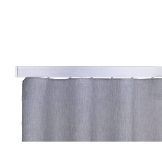 Helsinki M51 40 x 18 mm Aluminum Pole Set Single Bracket for 6 mm Wave Curtains Natural