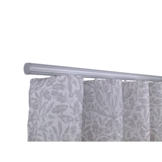 Helsinki M52 28 mm Aluminum Pole Set Single Bracket for 6 cm Wave Curtains Natural
