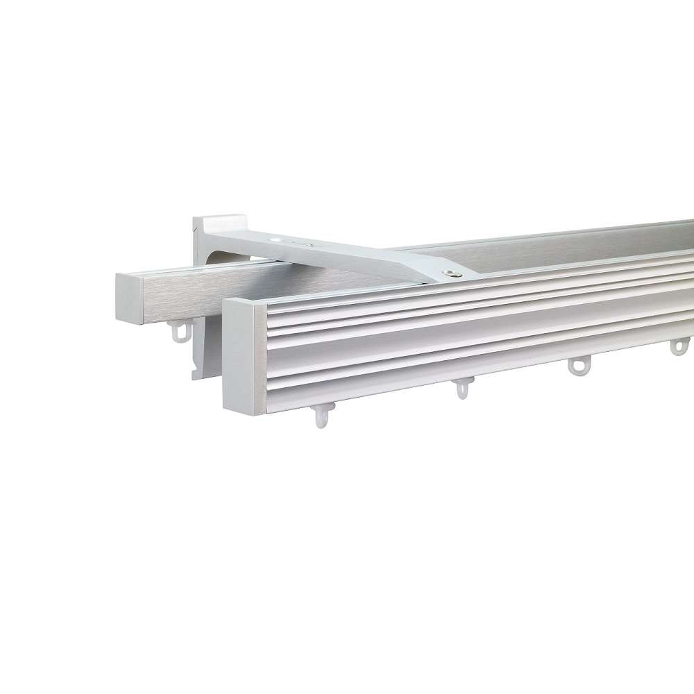 Helsinki M52 40 x 18 mm Aluminum Pole Set Double Bracket for 6 cm Wave Curtains Natural 1 Helsinki M52 40 x 18 mm Aluminum Pole Set Double Bracket for 6 cm Wave Curtains Natural