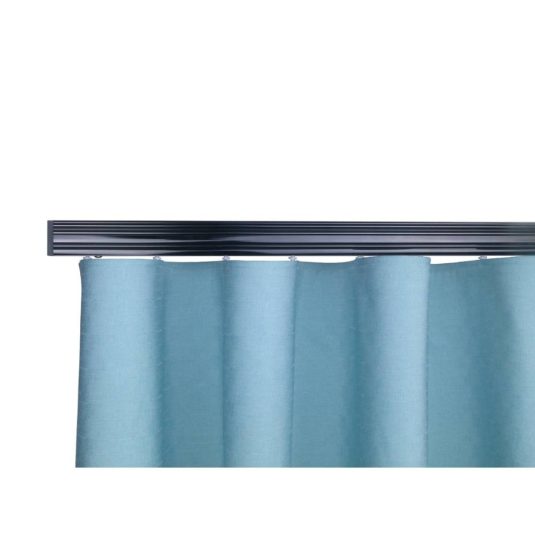 Helsinki M52 40 x 18 mm Aluminum Pole Set Ceiling Bracket for 6 cm Wave Curtains Black