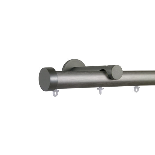 Verona M82 28 mm Aluminum Poles Set Single Bracket for 8cm Wave Curtains Gunmetal