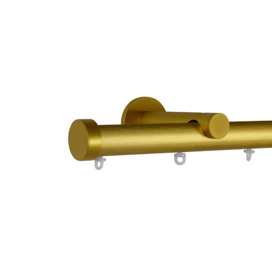 Verona M82 28 mm Aluminum Poles Set Single Bracket for 8cm Wave Curtains Satin Gold