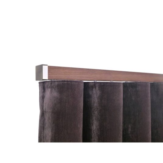 Provence M51 35 x 35 mm Wood Pole Set  Single Bracket for 6 cm Wave Curtains Textured Brown