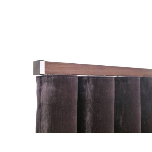 Provence M51 35 x 35 mm Wood Pole Set Single Bracket for 6 cm Wave Curtains Textured Brown