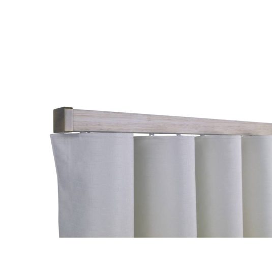 Provence M51 35 x 35 mm Wood Pole Set Single Bracket for 6 cm Wave Curtains Textured Beige Patina