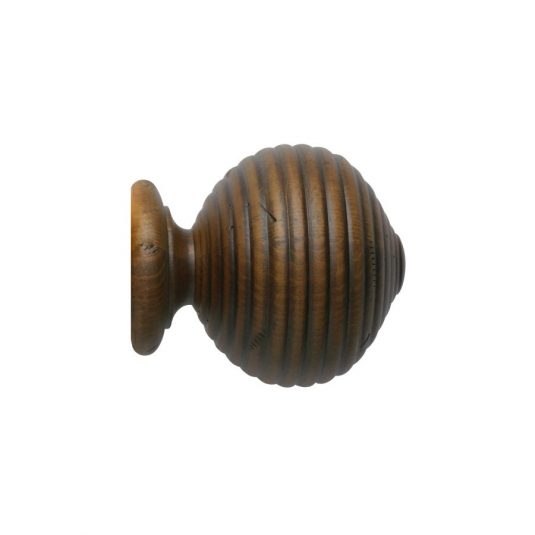 Vintage 40 mm Finial Ribbed Ball Loose Dark Oak