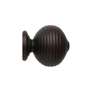 Vintage 40 mm Finial Ribbed Ball Loose Mahogany