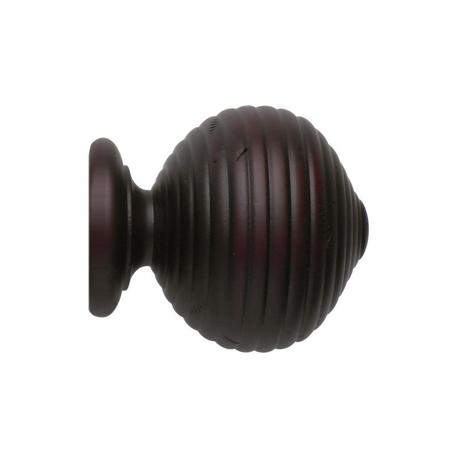 Vintage 50 mm Finial Ribbed Ball Loose Mahogany